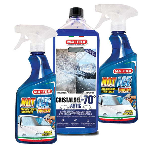 Kit Antigelo Auto Parabrezza Mafra - Cristalbel -70° x1 - NotIce 500ml x2